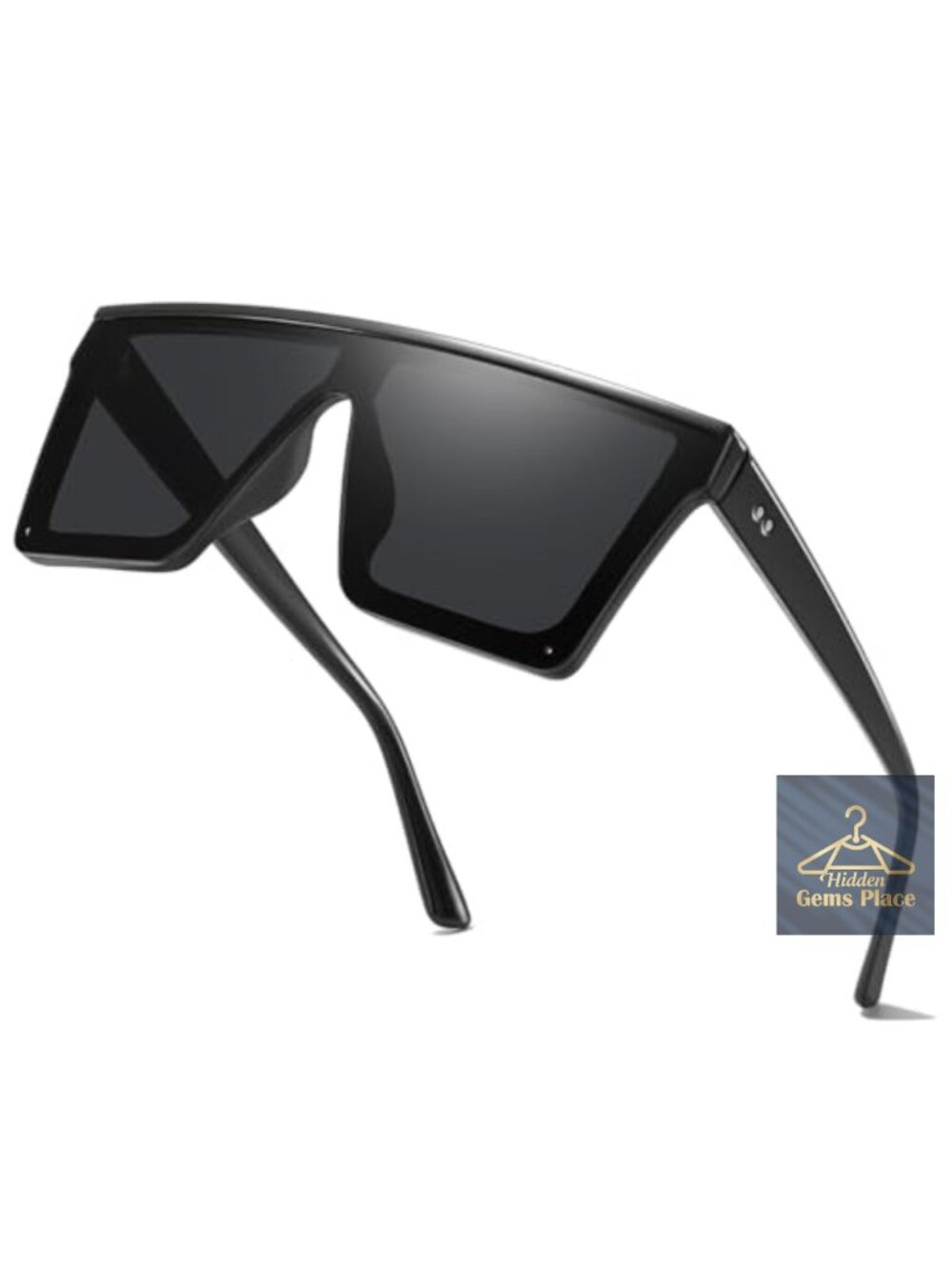 Oversized Flat Top Square Sunglasses UV400 Protection Unisex Lightweight